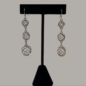 Sterling Silver Dangling Ball Earrings